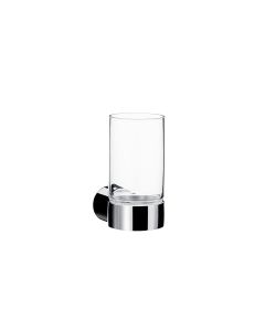 Fino 8420.001.00 Wall Mounted Clear Crystal Glass Toothbrush Holder with Polished Chrome Holder