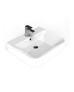 Fly 3054.01 U-Shaped Ceramic Vessel or Wall Mounted Bathroom Sink in Glossy White, 21.7"