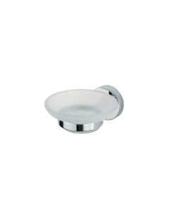 Forum A36110 Wall Mounted Frosted Glass Soap Dish with Polished Chrome Holder