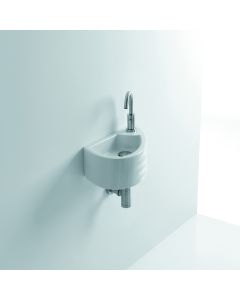 Giga WSB5601F Small Ceramic Wall Mounted Bathroom Sink in Glossy White, 17.9"