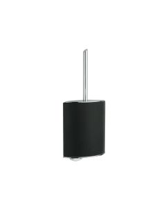 Glam 1650EB Wall Mounted Toilet Brush Holder in Polished Chrome, Black Ceramic Holder