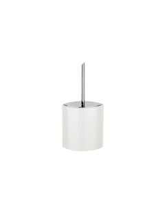Glam 1651 Freestanding Toilet Brush Holder in Polished Chrome, White Ceramic Holder