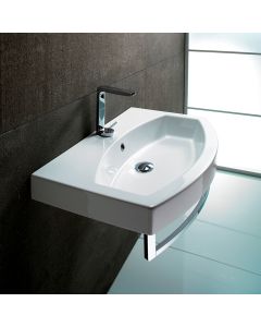 GSI Losagna Ark 50 Ceramic Vessel or Wall Mounted Bathroom Sink in Glossy White, 19.7"
