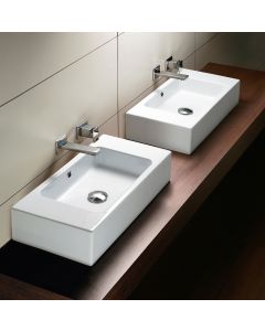 GSI Tracia C52 Rectangular Ceramic Vessel Bathroom Sink in Glossy White, 20.5"