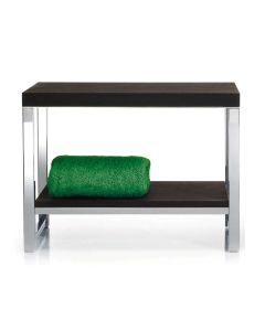 Harmony 809 Wood Vanity Bench with Polished Stainless Steel Legs