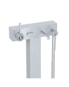 Hydrus BM 03 Floor Mounted Tub Filler in Polished Chrome, Includes Hand Shower