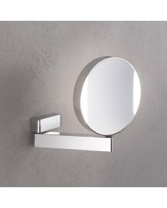 Spiegel 1095.060.17 Round Wall Mounted Double Sided LED Lighted Magnifying Makeup Mirror in Polished Chrome, Hard-Wired, 7x/3x Magnification