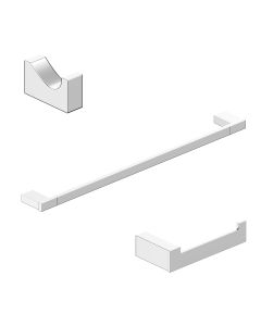Kimono WSBC 215890B Bathroom Hardware Accessory Set in Polished Chrome, Includes 24.2" Towel Bar, Toilet Paper Holder and Bathroom Hook