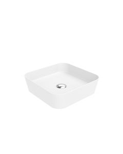 Lago 040 WG Square Vessel Bathroom Sink in Glossy White, 15.7"