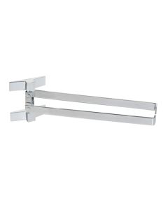 Lem 6206 Adhesive Double Swivel Towel Bar in Polished Chrome, 11.8"
