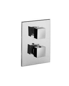 Level LEQ 518 Concealed Thermostatic Two Outlet Shower Faucet in Polished Chrome, Includes Rough-in Valve and Trim
