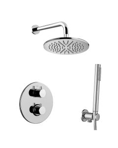 WS Bath Collections Light KIT LIQ 018 Complete Shower Set with Shower Head, Hand Shower, and Faucet in Polished Chrome