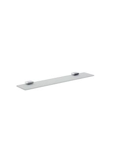 Loft 0510.001.60 Wall Mounted Satin Crystal Glass Bathroom Shelf, Polished Chrome, 23.6"
