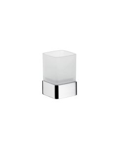Loft 0520.001.01 Freestanding Frosted Glass Toothbrush Holder with Polished Chrome Base