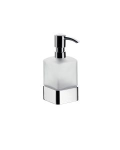 Loft 0521.001.02 Freestanding Satin Crystal Glass Soap Dispenser, Polished Chrome Pump