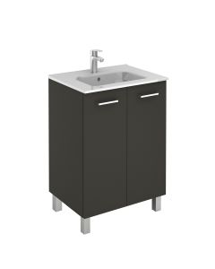 Logic 60 Freestanding Bathroom Vanity, Includes Integrated Ceramic Sink, 23.6"