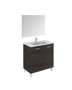 Logic 80 Pack 1 Freestanding Bathroom Vanity, Includes Integrated Ceramic Sink and Wall Mirror, 31.5"