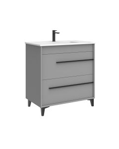 Lotus C80F Freestanding Bathroom Vanity, Includes Integrated Ceramic Sink, 32.0"