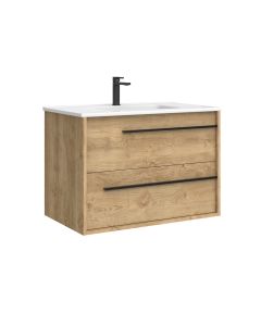 Lotus C80W Wall Mounted / Floating Bathroom Vanity, Includes Integrated Ceramic Sink, 32.0"