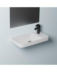 Luxury 54 Rectangular Drop-in or Wall Mounted Bathroom Sink in Glossy White, 21.7"