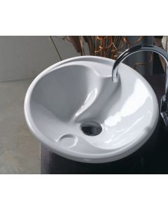 LVO 400 Oval Ceramic Vessel Bathroom Sink in Glossy White, 22.0"