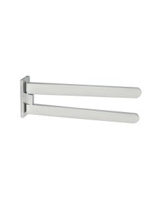 Materia 6006KK Adhesive Double Swivel Towel Bar in Polished Chrome, 12.2"