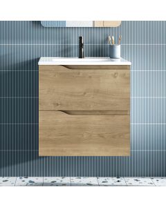 Menta C60 Wall Mounted / Floating Bathroom Vanity, Includes Integrated Ceramic Sink, 24.0"