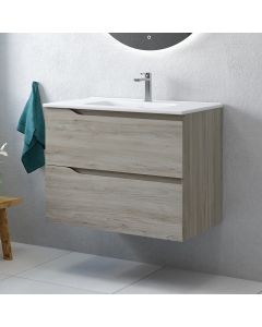 Menta C80 Wall Mounted / Floating Bathroom Vanity, Includes Integrated Ceramic Sink, 32.0"