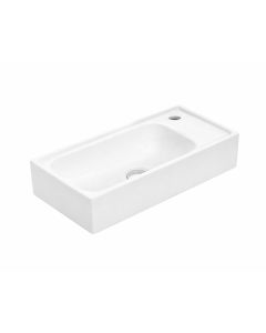 Minimal 4050 Small Rectangular Vessel Bathroom Sink in Glossy White, 19.9"