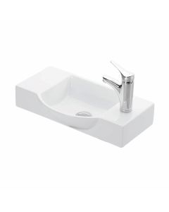 Minimal 4077 Rectangular Vessel or Wall Mounted Bathroom Sink in Glossy White, 21.6"