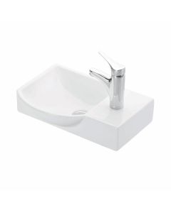 Minimal 4079 Rectangular Vessel or Wall Mounted Bathroom Sink in Glossy White, 21.7"