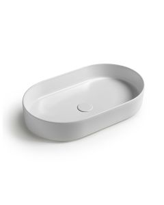 Mood BL 60.36 Oval Ceramic Vessel Bathroom Sink, 23.6"
