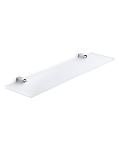 Muci 5544.29+5276-79 Wall Mounted Frosted Glass Bathroom Shelf, Polished Chrome