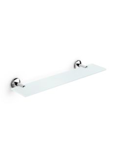 Noanta 52384.29+5276-79.81 Wall Mounted Frosted Glass Bathroom Shelf, Polished Chrome