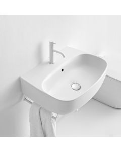 Nolita 5342 U-Shaped Ceramic Vessel or Wall Mounted Bathroom Sink, 27.6"