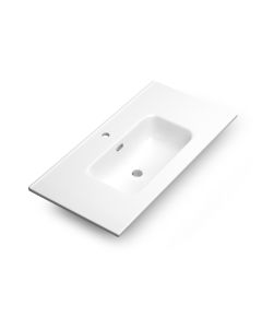Onyx 90 Rectangular Ceramic Drop-in Bathroom Sink, 36.0"
