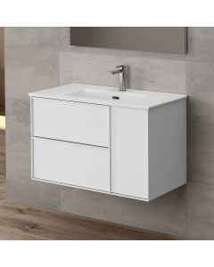 Palma C80 Wall Mounted / Floating Bathroom Vanity, Includes Integrated Ceramic Sink, 32.0"