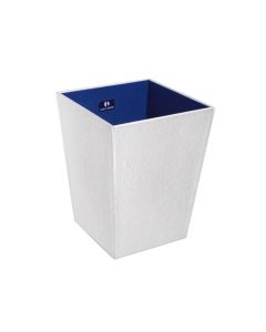 Perle 2503 Leather Bathroom Wastebasket in White