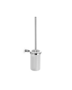 Picola 52561+55062 Wall Mounted Toilet Brush Holder in Polished Chrome, Ceramic Holder