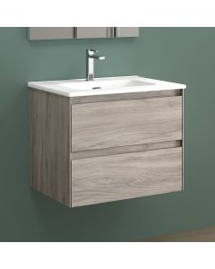 Perla C60 Wall Mounted / Floating Bathroom Vanity, Includes Integrated Ceramic Sink, 24.0"