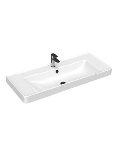 Prime 105 Rectangular Ceramic ADA Compliant Wall Mounted or Drop-in Bathroom Sink, 41.3"