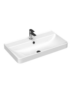 Prime 80 Rectangular Ceramic ADA Compliant Wall Mounted or Drop-in Bathroom Sink, 31.5"