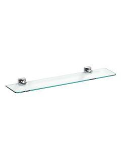 Quadro A16090 Wall Mounted Glass Bathroom Shelf, Polished Chrome, 23.6"