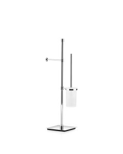 Ranpin 51193 Freestanding Toilet Paper Holder and Toilet Brush Set in Polished Chrome
