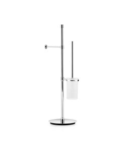 Ranpin 5124 Freestanding Toilet Paper Holder and Toilet Brush Set in Polished Chrome