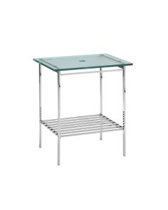 Rela 66501 Freestanding Bathroom Vanity in Polished Chrome, Includes Glass Top, 20.0"