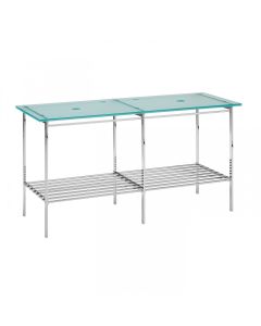 Rela 66541 Freestanding Bathroom Vanity in Polished Chrome, Includes Glass Top, 47.6"