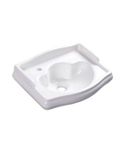 Retro 1033 Small Classical Ceramic Wall Mounted Bathroom Sink in Glossy White, 16.1"