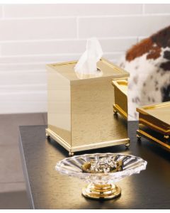 Salomonic 14.94.47.001 Tissue Box Holder in Polished Gold