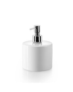 Saon 4023 Freestanding Ceramic Soap Dispenser, Polished Chrome Pump